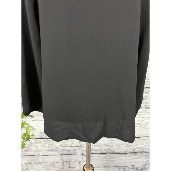 Nine West Tunic Blouse size Small Black Sheer Classic Career Church Modest Slim - Picture 6 of 9